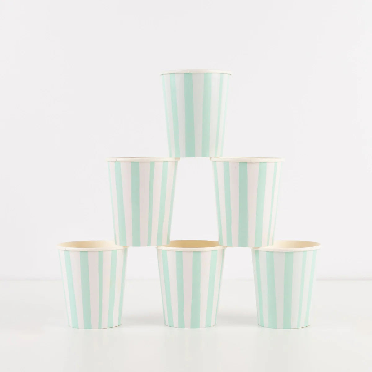 Mint Stripe Cups