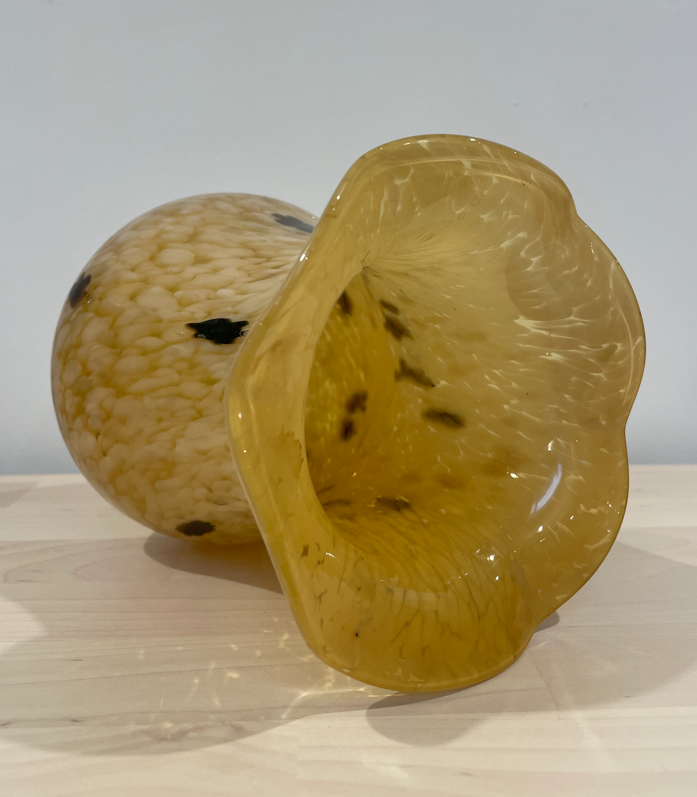 Vintage Hand Blown Yellow Vase