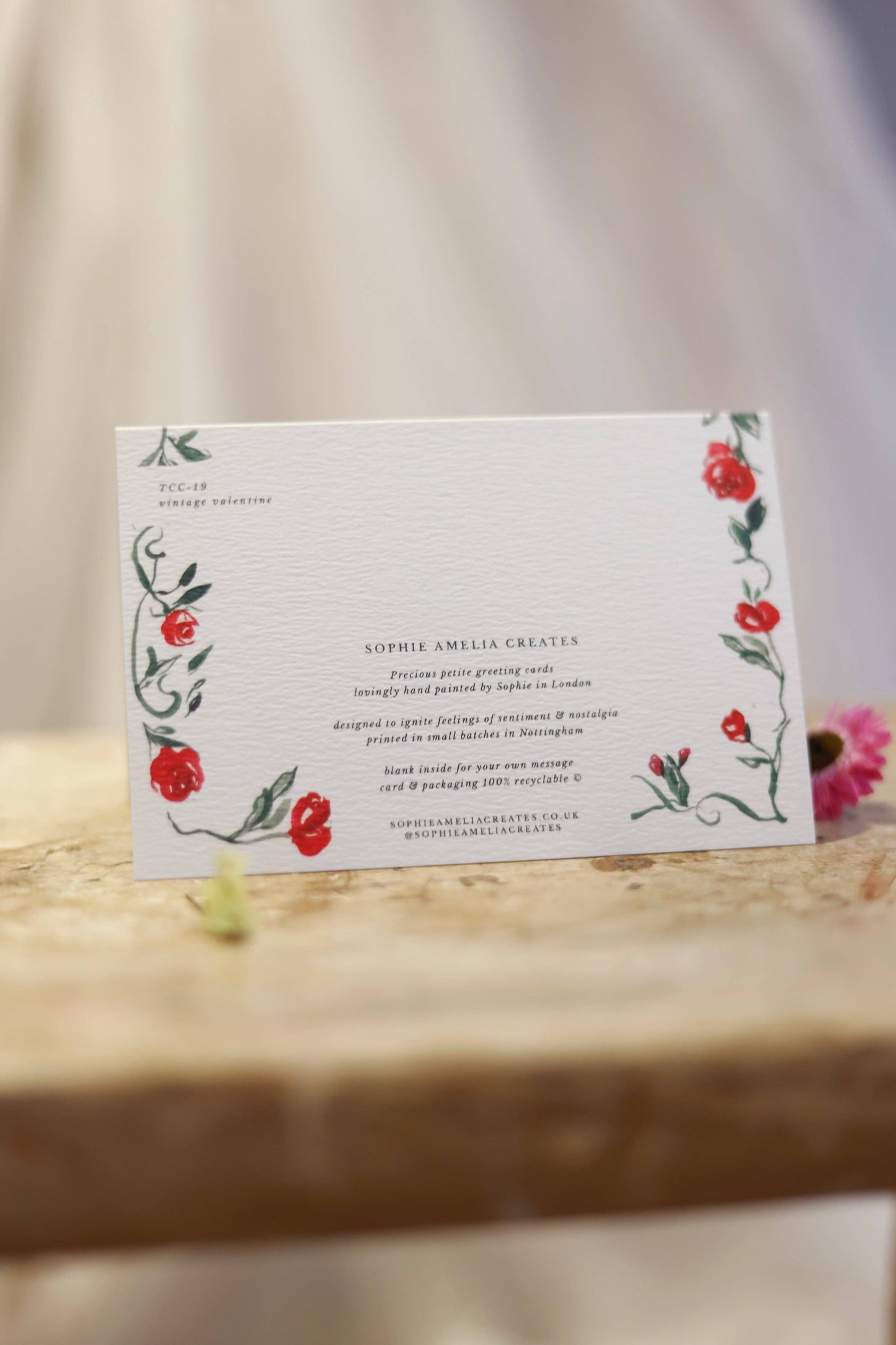 Red Flowers Valentine Card