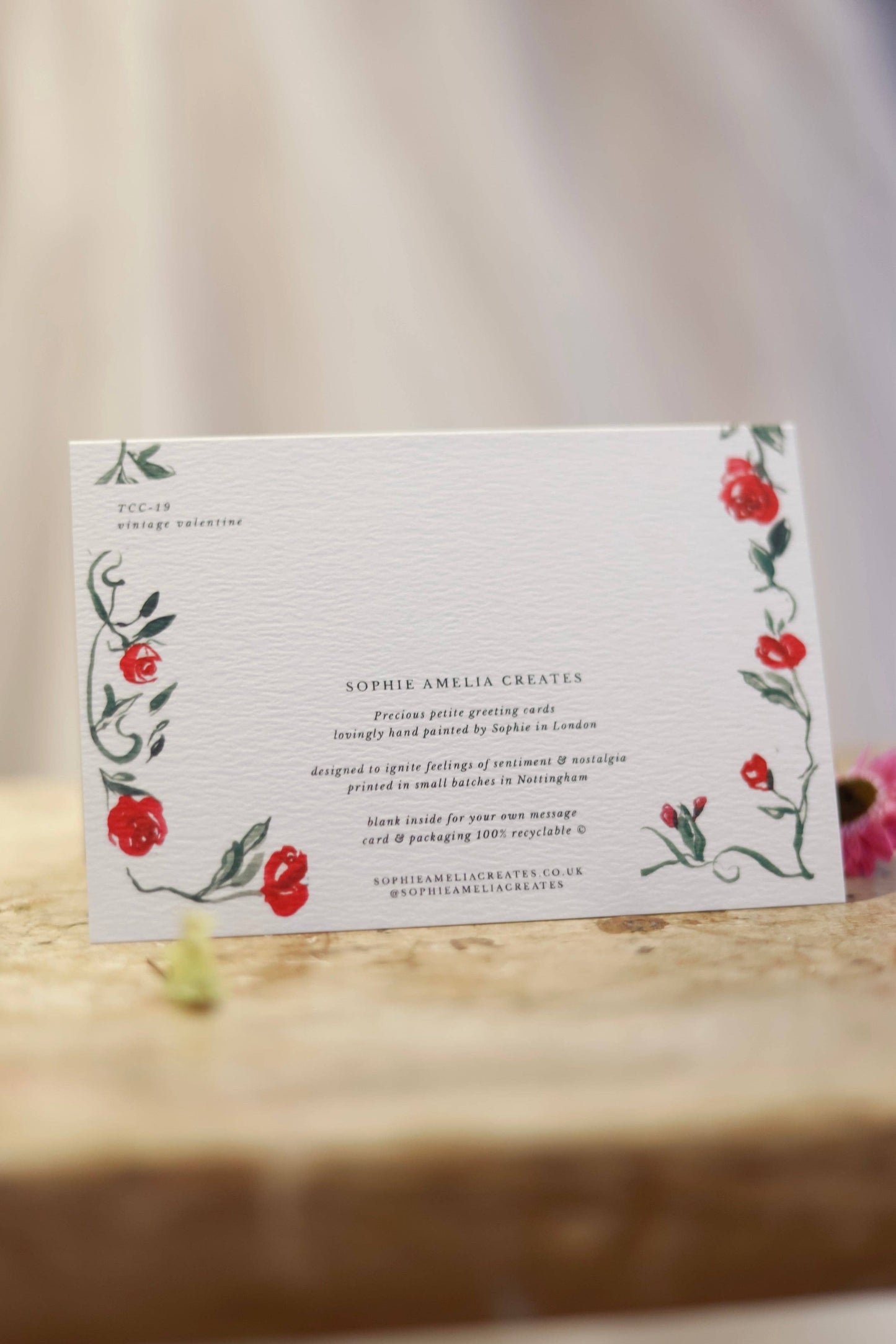 Red Flowers Valentine Card