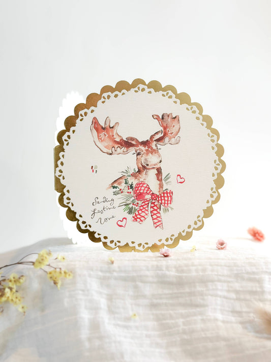Festive Moose Christmas card
