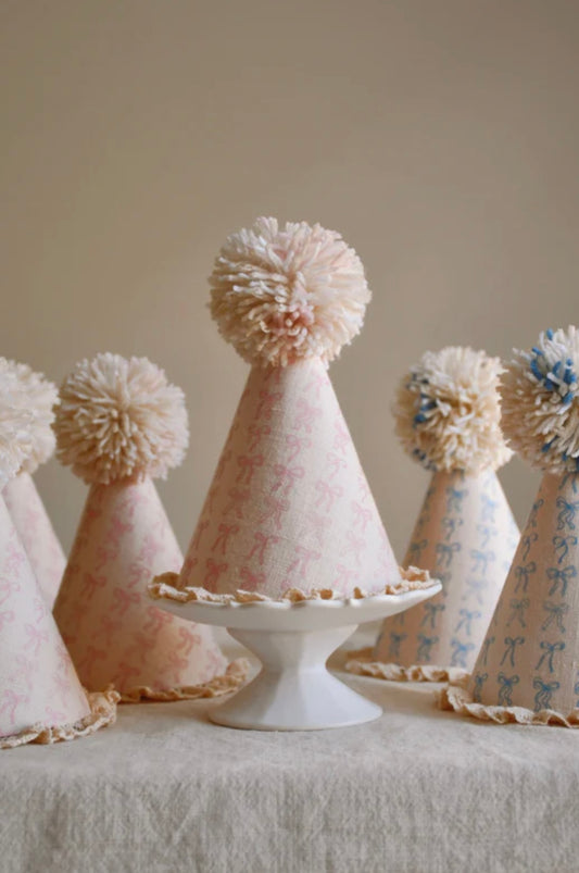Party Hat - Pink Bows 