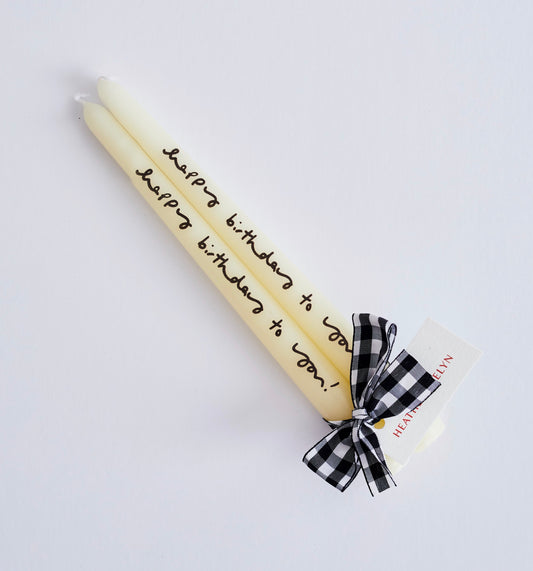 Celebratory candles ‘happy birthday to you’