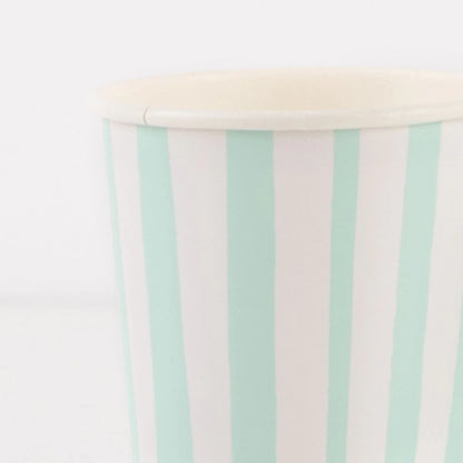 Mint Stripe Cups