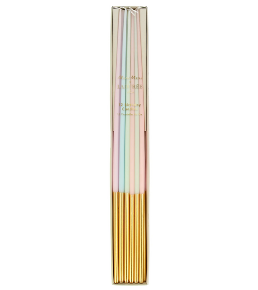 Ladurée Gold Dipped Tall Tapered Cake Candles