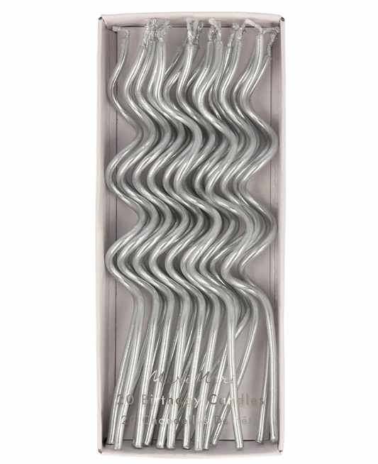 Silver Swirly Candles