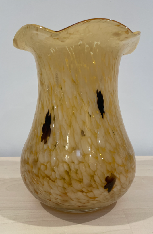 Vintage Hand Blown Yellow Vase