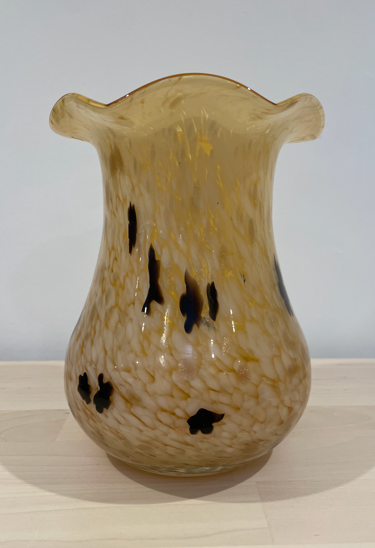 Vintage Hand Blown Yellow Vase