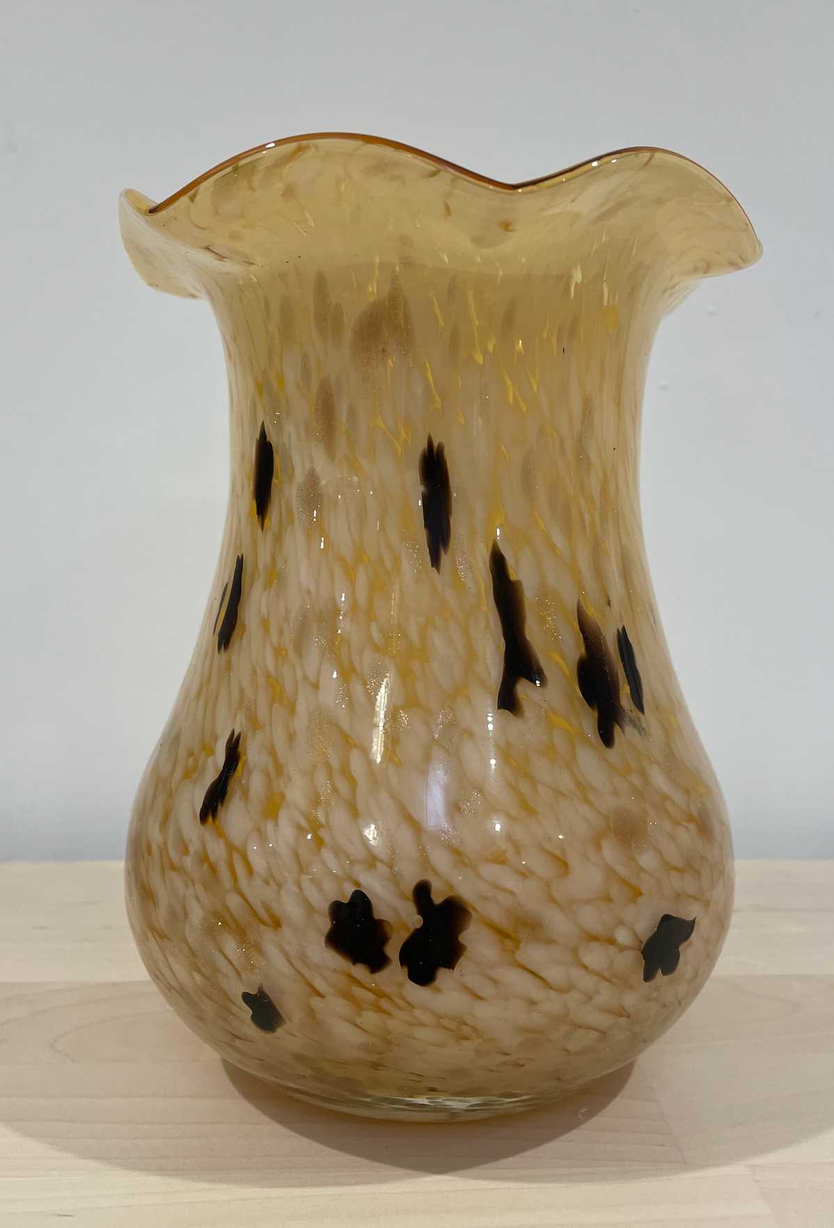 Vintage Hand Blown Yellow Vase