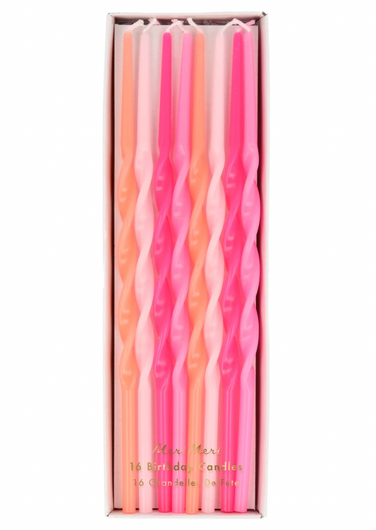 Pink Twisted Long Candles
