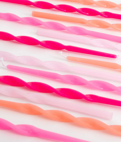 Pink Twisted Long Candles