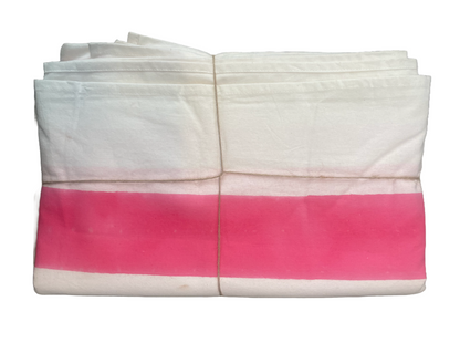 Pink & White Wide Stripe Tablecloth